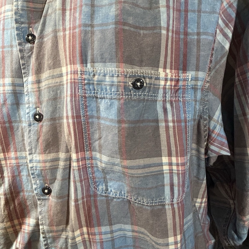 Tommy Bahama Shirt Mens XL Blue Gray Red Plaid Long Sleeve Button Up Casual Work - Picture 3 of 8